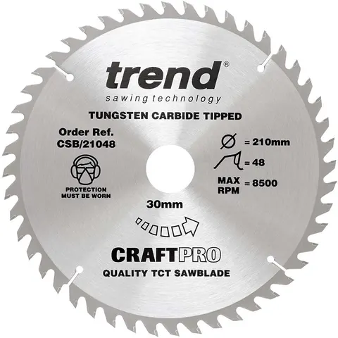 Trend CRAFTPRO Wood Cutting Saw Blade – CSB21048 – image 1