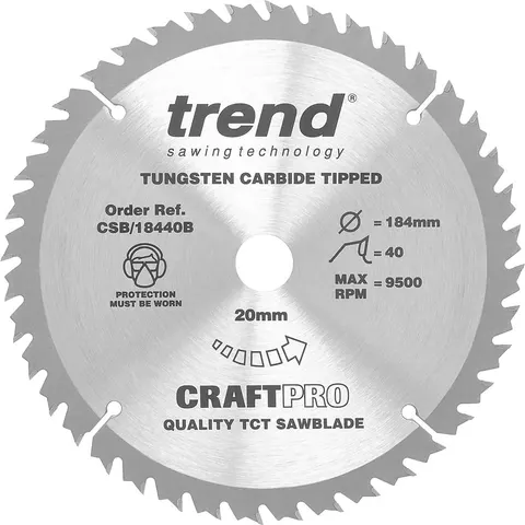 Trend CRAFTPRO Wood Cutting Saw Blade – CSB18440B – image 1
