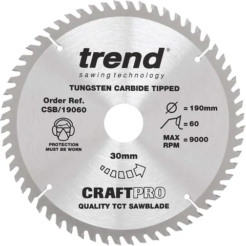Trend CRAFTPRO Wood Cutting Saw Blade – CSB19060 – image 1