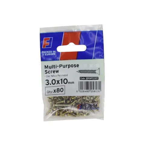 ForgeFix - Multi-Purpose Pozi Screw CSK ST ZYP 3.0 x 10mm ForgePack 80 – image 1