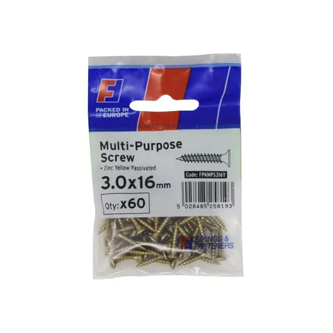 ForgeFix - Multi-Purpose Pozi Screw CSK ST ZYP 3.0 x 16mm ForgePack 60 – image 1