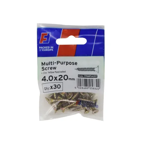 ForgeFix - Multi-Purpose Pozi Screw CSK ST ZYP 4.0 x 20mm ForgePack 30 – image 1