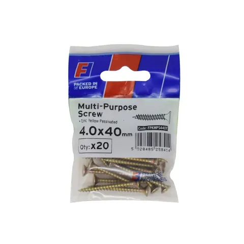ForgeFix - Multi-Purpose Pozi Screw CSK ST ZYP 4.0 x 40mm ForgePack 20 – image 1