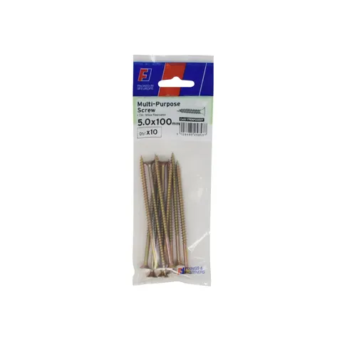 ForgeFix - Multi-Purpose Pozi Screw CSK ST ZYP 5.0 x 100mm ForgePack 10 – image 1