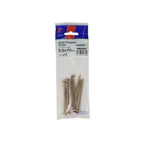 ForgeFix - Multi-Purpose Pozi Screw CSK ST ZYP 5.0 x 70mm ForgePack 10 – image 1