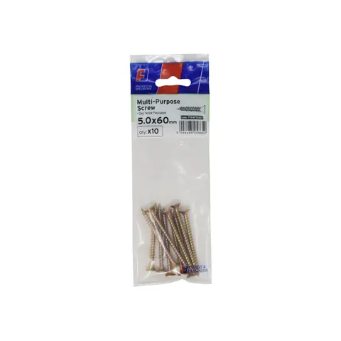 ForgeFix - Multi-Purpose Pozi Screw CSK ST ZYP 5.0 x 60mm ForgePack 10 – image 1