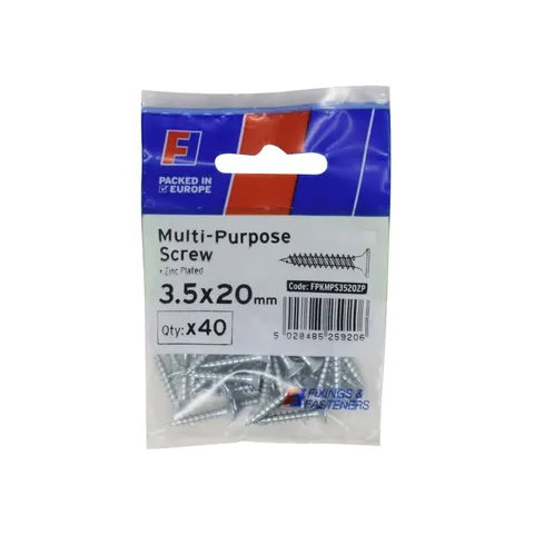 ForgeFix - Multi-Purpose Pozi Screw CSK ST ZP 3.5 x 20mm ForgePack 40 – image 1
