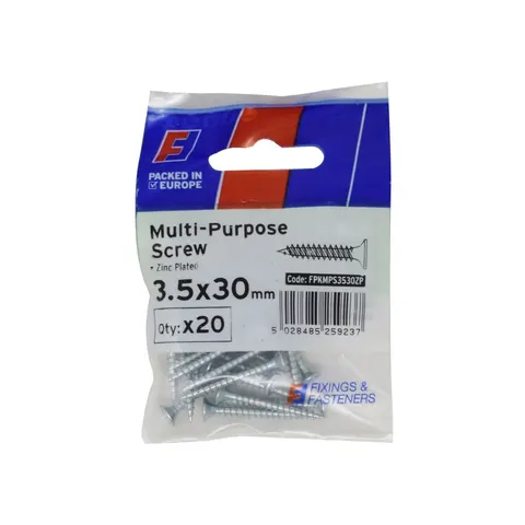 ForgeFix - Multi-Purpose Pozi Screw CSK ST ZP 3.5 x 30mm ForgePack 20 – image 1