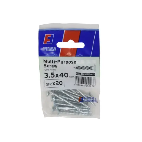 ForgeFix - Multi-Purpose Pozi Screw CSK ST ZP 3.5 x 40mm ForgePack 20 – image 1