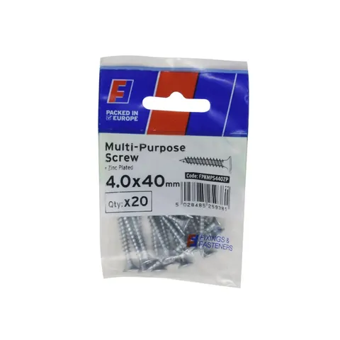 ForgeFix - Multi-Purpose Pozi Screw CSK ST ZP 4. x 40mm ForgePack 20 – image 1