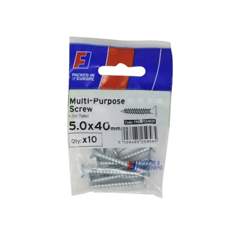 ForgeFix - Multi-Purpose Pozi Screw CSK ST ZP 5.0 x 40mm ForgePack 10 – image 1