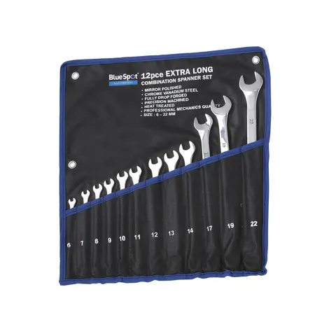 BlueSpot 12 Piece Extra Long Combination Spanner Set – image 1