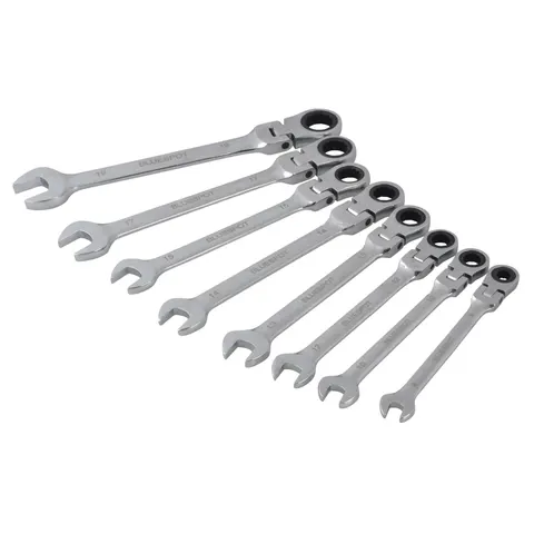 BlueSpot 8 Piece Flexible Ratchet Spanner Set Metric – image 1