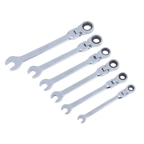 BlueSpot 6 Piece Flexible Head Ratchet Spanner Set – image 1