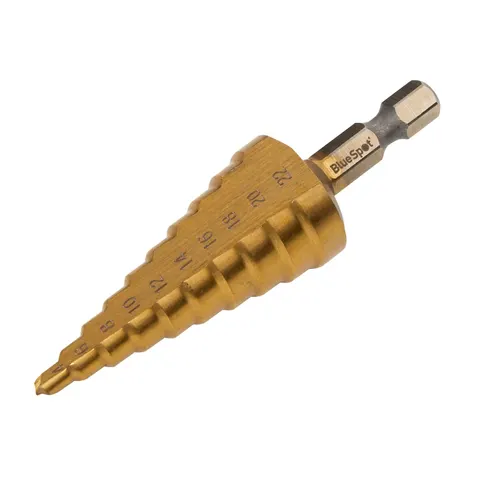 Bluespot Hex Shank HSS Titanium Coated Step Drill Bit – image 1