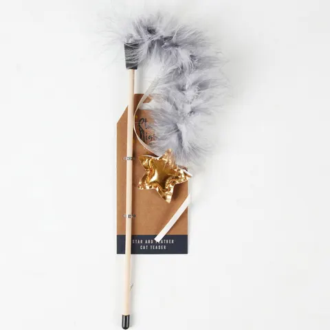 Pet Brands Starry Nights Star & Feather Cat Teaser – image 1