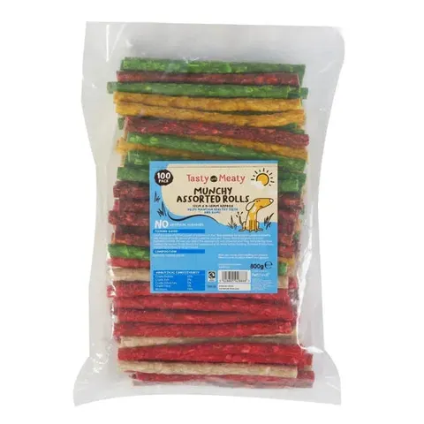 Tasty & Meaty Munchy Rolls Assorted 100 Pack – image 1