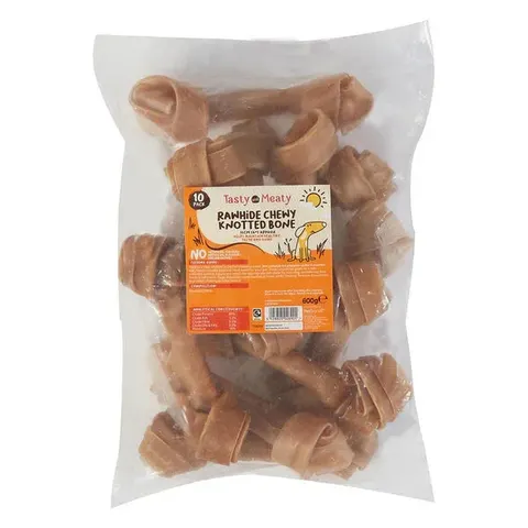 Tasty & Meaty Rawhide Chew Knotted Small 10 Pack – image 1