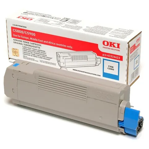 C5800 C5900 C5550 toner cian (OKI 43324423) – imagen 1