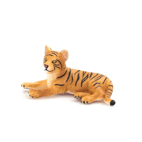 Tiger Cub Laying Down Toy Realistic Big Cat Model – image 1