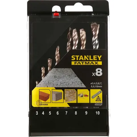 Stanley FatMax 8 Piece Masonry Drill Bit Set – image 1