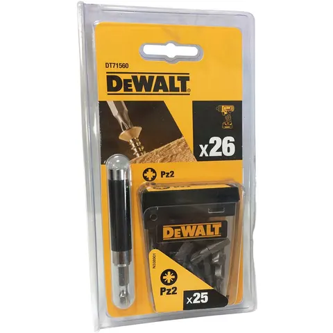 DeWalt 25 Piece Pozi 2 Screwdriver Bits and Holder – image 1