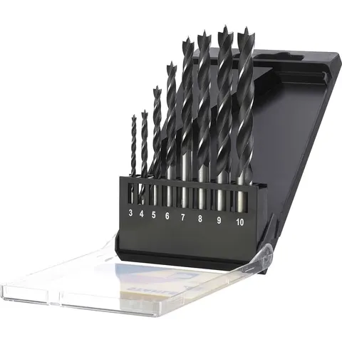 Stanley 8 Piece Brad Point Wood Drill Bit Set – image 1
