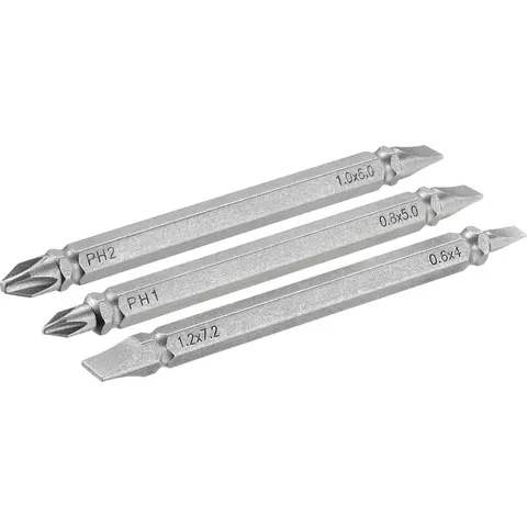 Stanley 3 Piece Double Ended Phillips and Slotted Screwdriver Bit Set – image 1