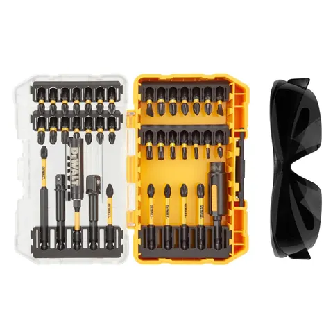 DeWalt 38 Piece FlexTorq Screwdriver Bit Set and Safety Glasses – image 1