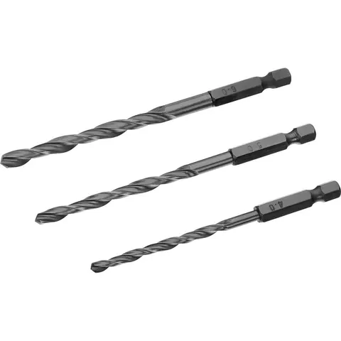 Stanley 3 Piece Hex Shank HSS Drill Bit Set – image 1