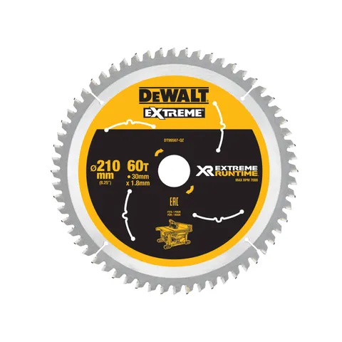 DeWALT cirkelzaagblad 210x30mm 60T – afbeelding 1