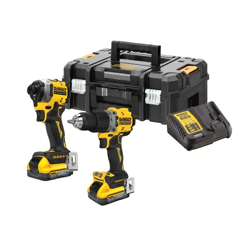 DeWalt 18V XR POWERSTACK 5Ah Twin Kit – Yellow & Black – image 1