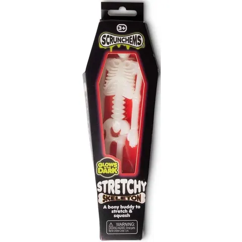 Scrunchems Glow in the Dark Stretchy Skeleton – Squishy Toy – White – image 1
