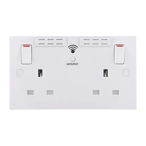 BG Electrical Square Edge 13A 2 Gang Switched Socket with Wi-Fi Extend – image 1