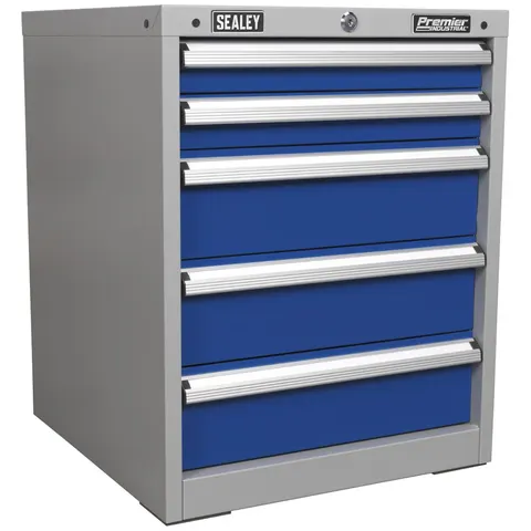 Sealey Premier Industrial Workstation Cabinet 5 Drawer Blue / Grey – API5655A – image 1