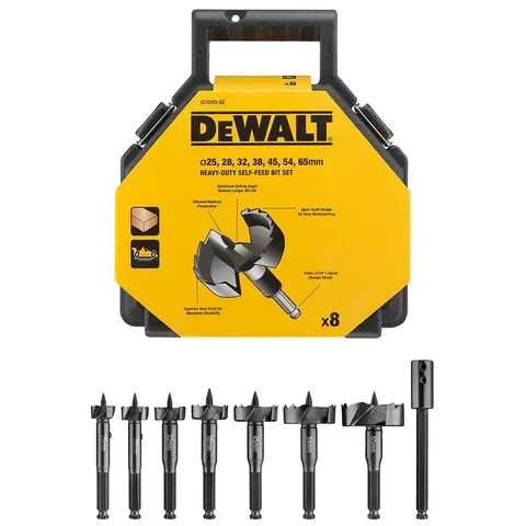 DeWalt 8 Piece Forstner Wood Drill Bit Set – image 1