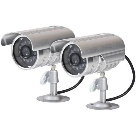 ProperAV Aluminium Pack of 2 dummy security camera – image 1