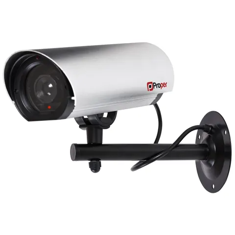 ProperAV Large Aluminium 23cm - Silver dummy security camera – image 1