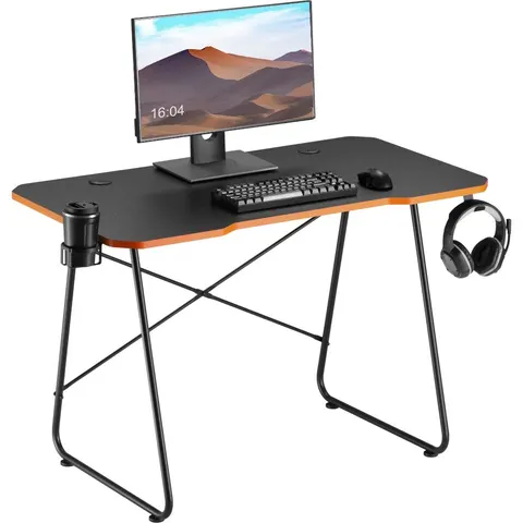 ProperAV Computer Workstation Gaming Desk Black/Orange – image 1