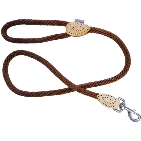 Dog & Co Supersoft Rope Trigger Lead Brown 14mm X48" – image 1