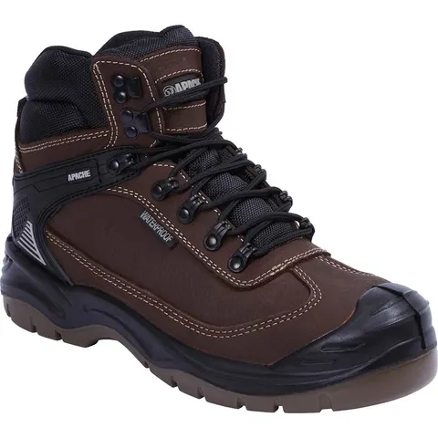 Apache RANGER Waterproof Safety Hiker Boots Brown Size 7 – image 1
