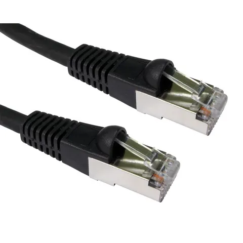 Cables Direct 10m CAT6a. M - M networking cable Black S/FTP (S-STP) – image 1