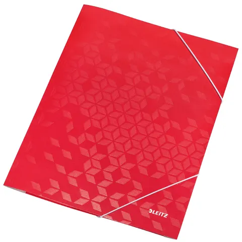 Elastomap Leitz WOW A4 3 kleppen rood – afbeelding 1
