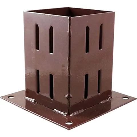 Bolt Down Fence Post Shoe Oxide Powder Coated – BDQ100 – image 1