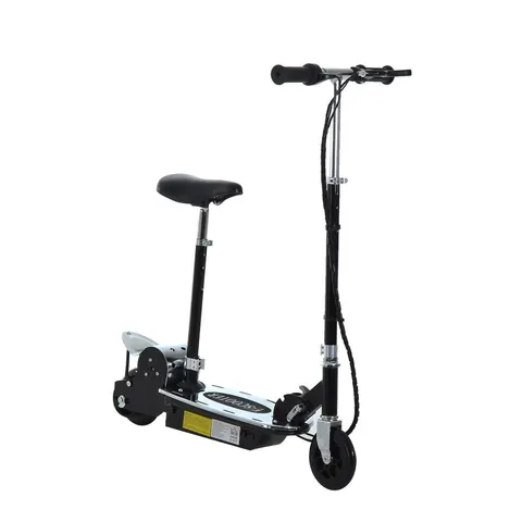 HOMCOM Foldable Powered Scooter with Adjustable Seat, Brake Black – image 1