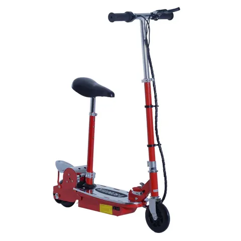 HOMCOM Foldable Powered Scooter with Adjustable Seat, Brake Red – image 1