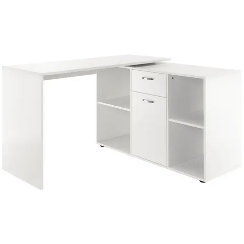 Dual-use Adjustable Large L-Shaped Computer Desk Laptop Workstation Flatwall – image 1