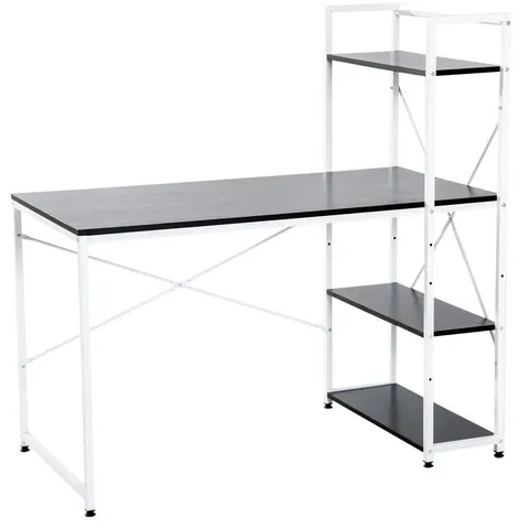 Computer Workstation Metal Frame-White/ Black Colour – image 1