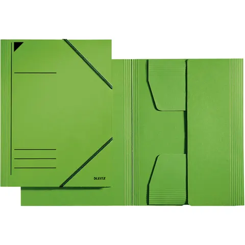 LEITZ hoekspanmap, DIN A4, karton 320 g/m2, groen – afbeelding 1