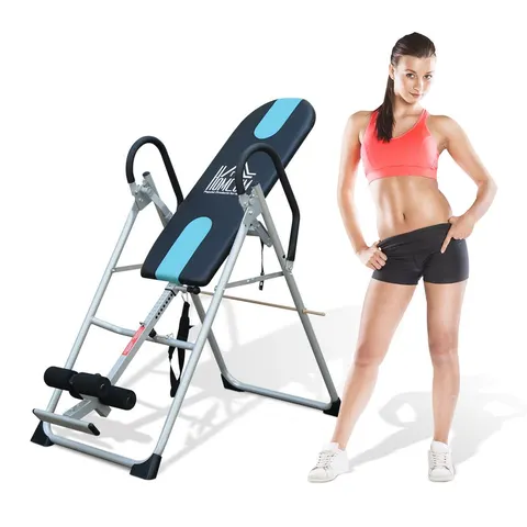 HOMCOM Foldable Therapy Gravity Inversion Table AB Exercise Bench Home Fitness – image 1